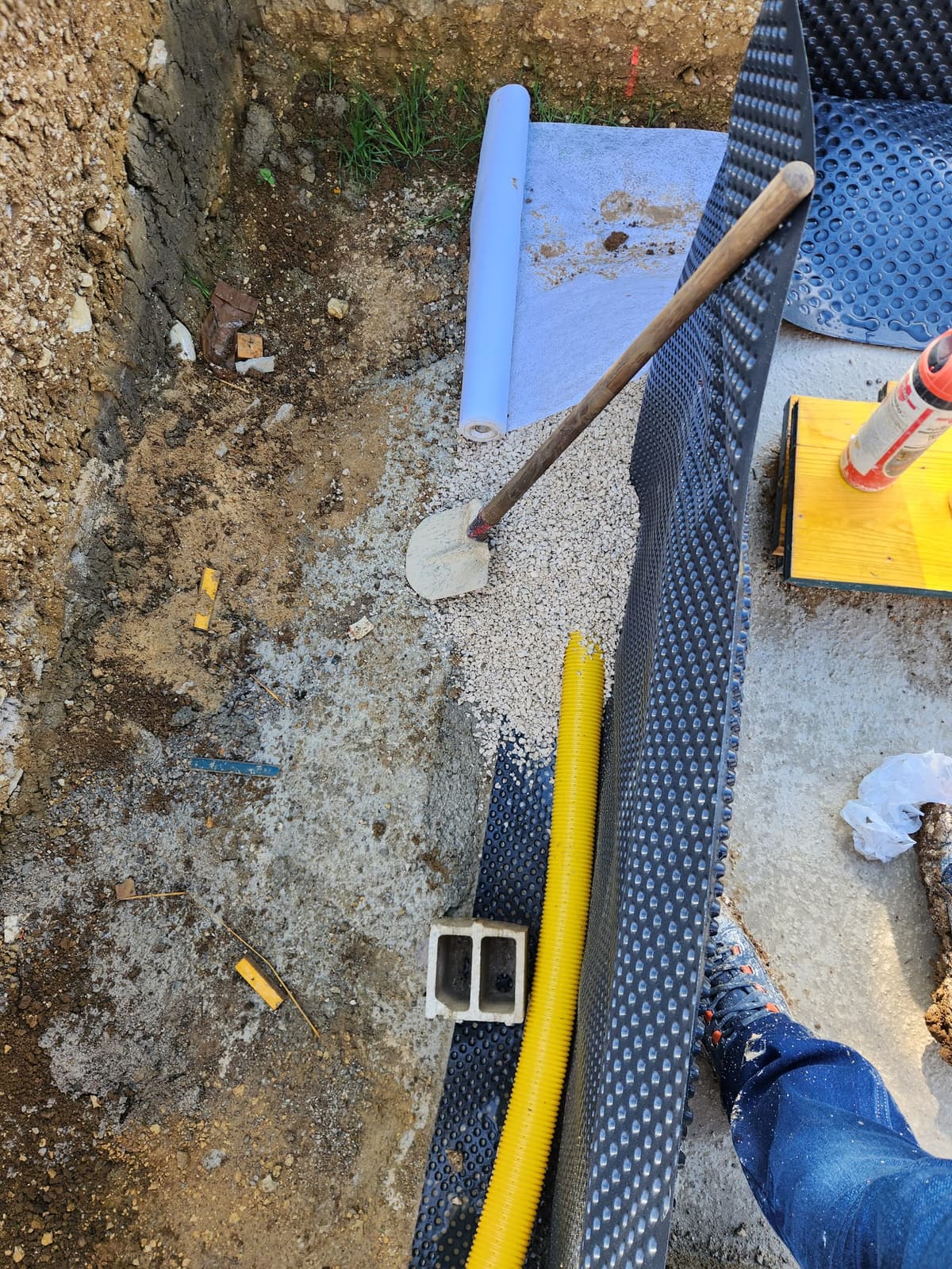 Pose drainage périphérique