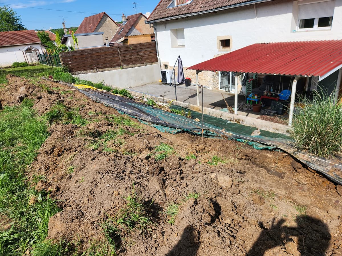 Talus ballast - Travaux en cours